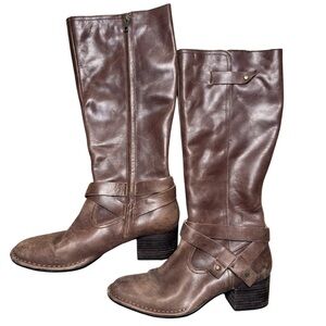 UGG Leather Riding Boots Womens 10 Knee High Western Cowgirl Tall Distressed